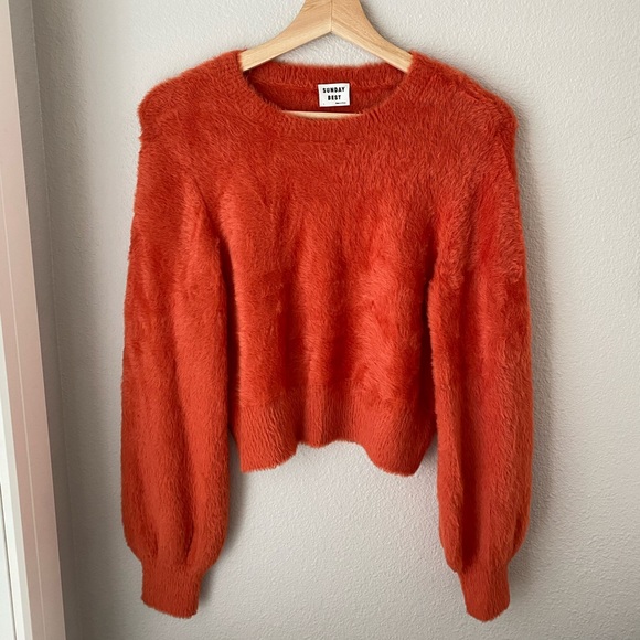 Aritzia Sweaters - Sunday Best orange kitten sweater